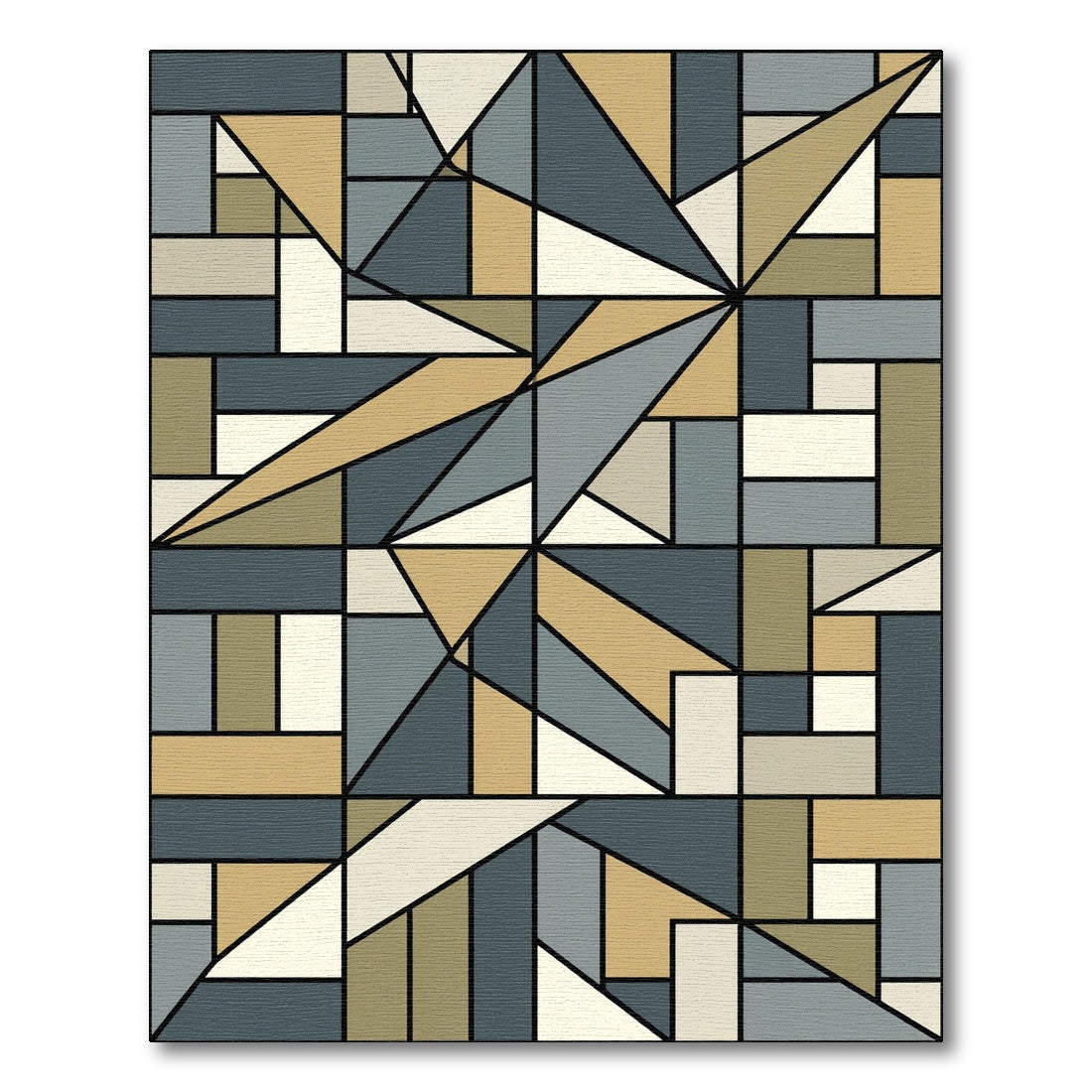 Abstract Geo Teal Tan Neutral Rug
