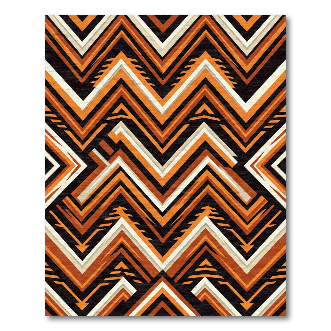 Bold Ochre Chevron Geometric Zigzag Rug