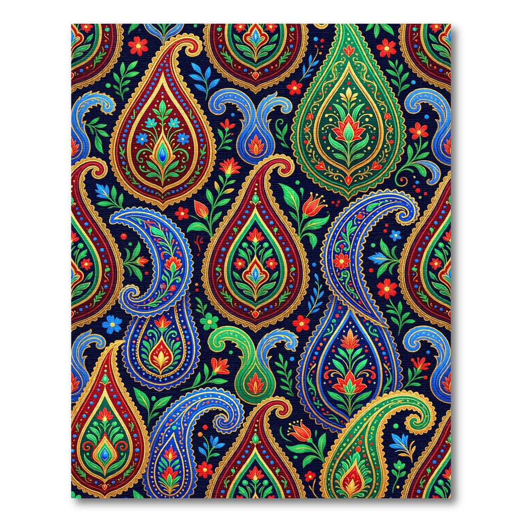 Vibrant Multicolored Paisley Floral Tapestry Rug