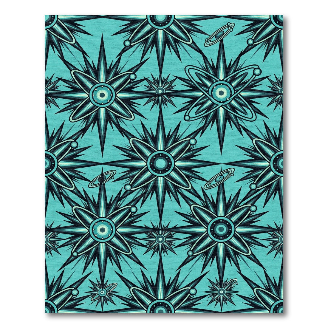 Aqua Starburst Galaxy Repeat Rug