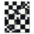 Monochrome Geometric Blocks Overlay Rug