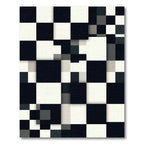 Monochrome Geometric Blocks Overlay Rug