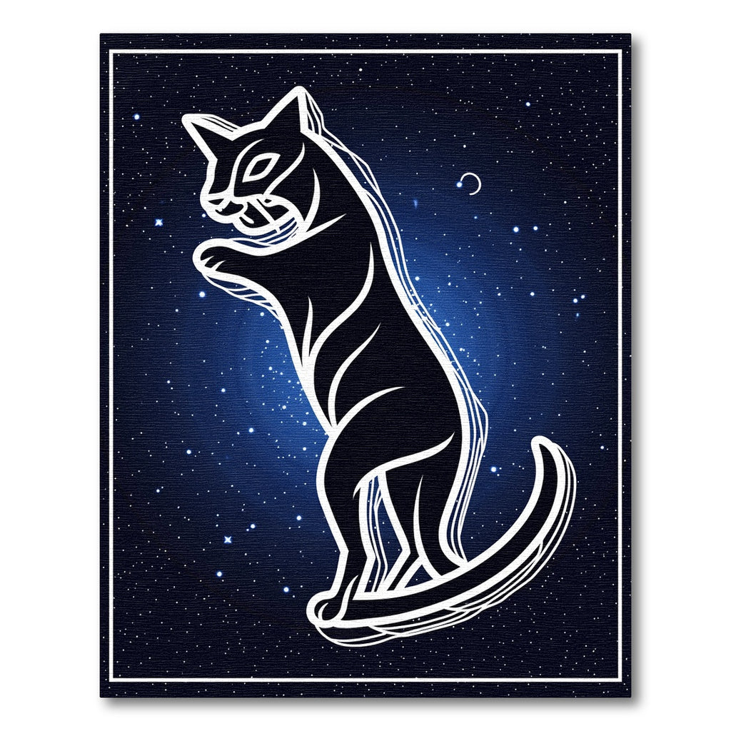 Cosmic Celestial Feline Starry Night Rug