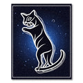 Cosmic Celestial Feline Starry Night Rug