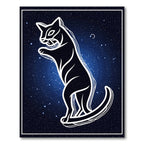 Cosmic Celestial Feline Starry Night Rug