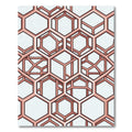 Copper Geometric Hexagon Illusion Structure Rug