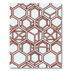 Copper Geometric Hexagon Illusion Structure Rug
