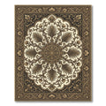 Classic Floral Medallion Brown Ivory Rug