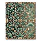 Elegant Sage and Gold Floral Scroll Rug