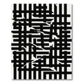 Monochromatic Abstract Black White Intersecting Lines Rug