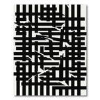 Monochromatic Abstract Black White Intersecting Lines Rug