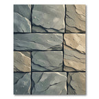 Textured Gray Cobblestone Wall Texture Rug