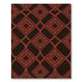 Deep Red Lattice Scrollwork Inlay Rug
