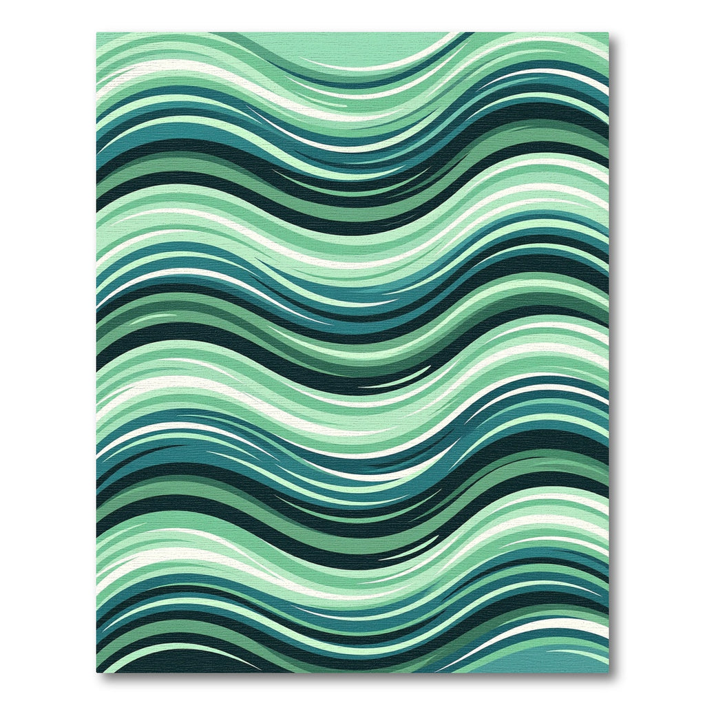 Aqua Teal Streaky Wave Abstract Rug