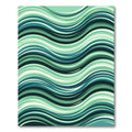 Aqua Teal Streaky Wave Abstract Rug