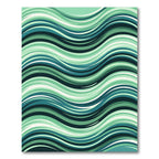 Aqua Teal Streaky Wave Abstract Rug