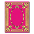Vibrant Pink Yellow Fan Medallion Rug