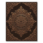 Ornate Bronze Floral Medallion Rug
