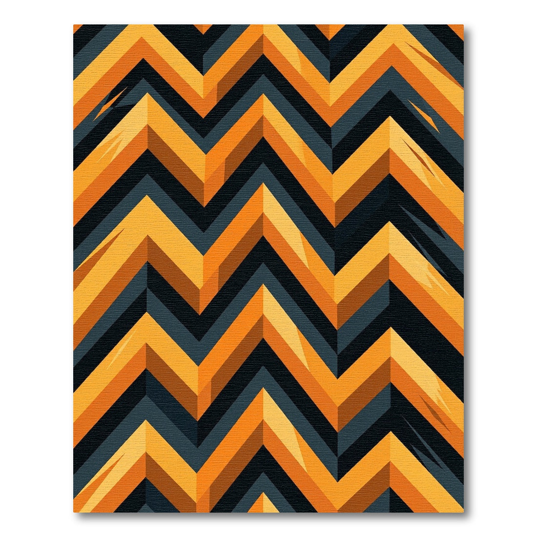 Bold Amber Zigzag Geometric Rug