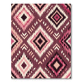 Bold Burgundy Ikat Diamond Geometric Rug
