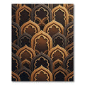 Golden Arch Overlay Geometric Espresso Decorative Rug