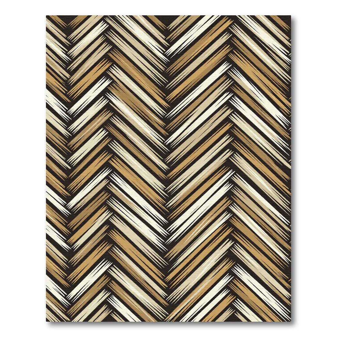 Warm Beige Herringbone Weave Rug