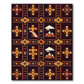 Earthy Geometric Cross Mountainscape Rug