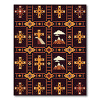 Earthy Geometric Cross Mountainscape Rug