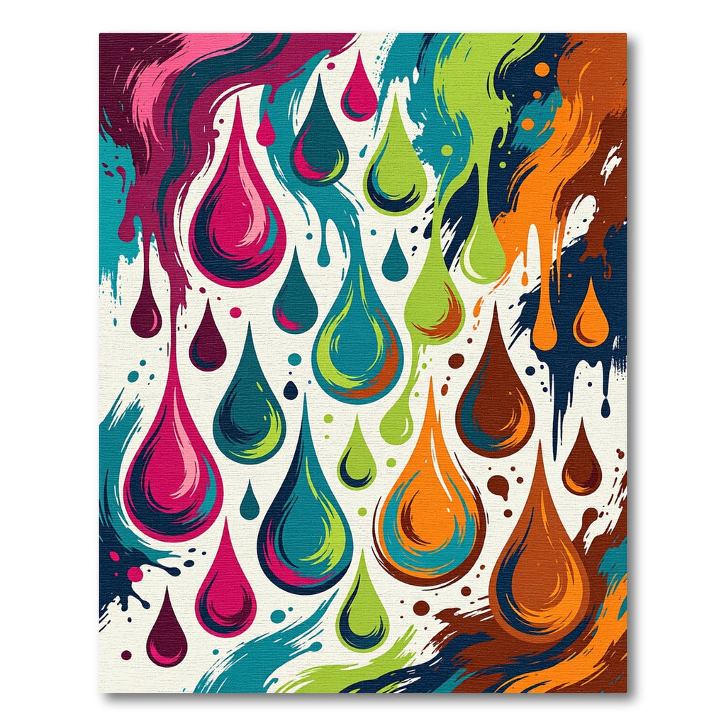 Bright Colorful Droplet Splash Rug