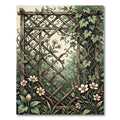 Vintage Garden Trellis with Wildflowers Rug