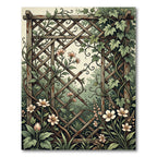 Vintage Garden Trellis with Wildflowers Rug