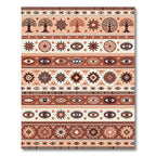Mystical Earth Tone Eye Tree Sunburst Rug