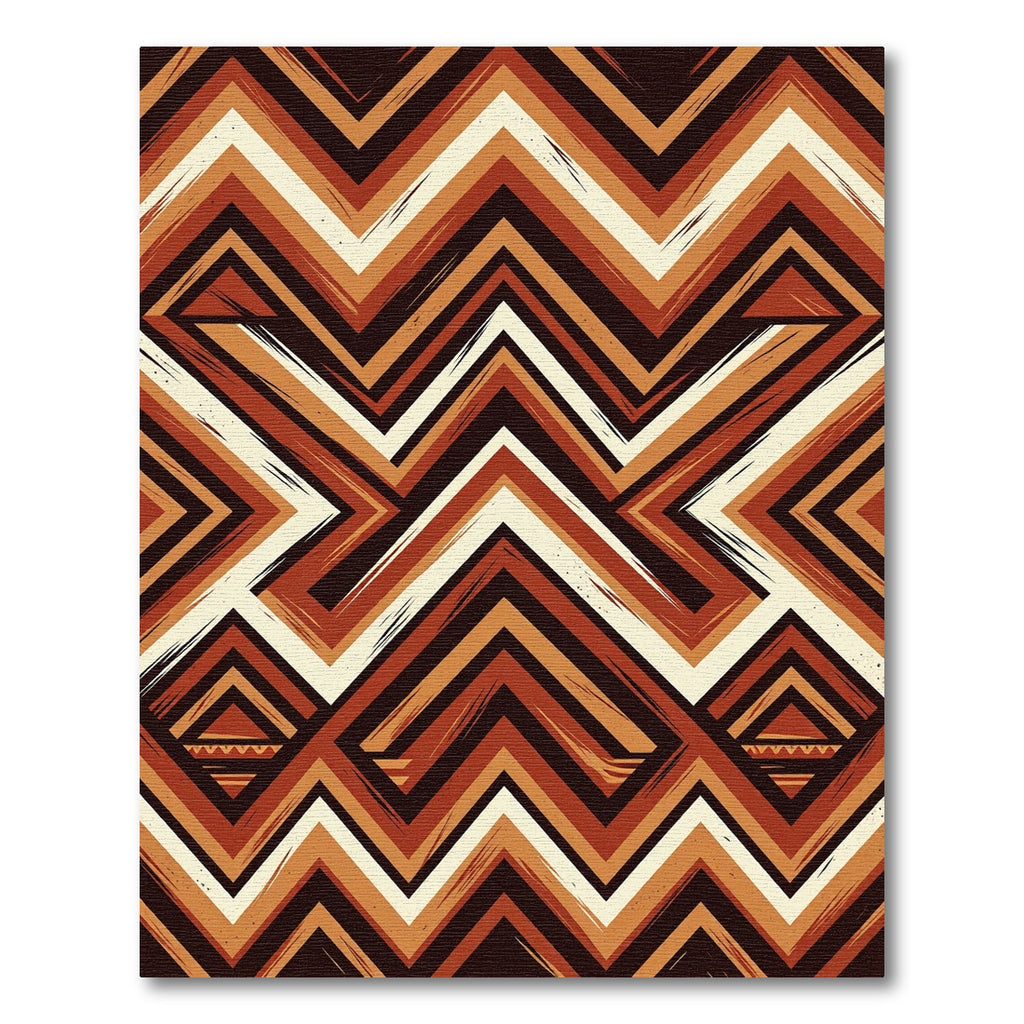 Earthy Chevron Geometric Arrangement Rug