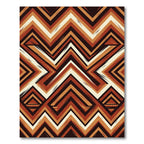 Earthy Chevron Geometric Arrangement Rug