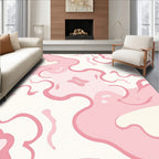 Playful Pink Swirl Organic Pattern Rug