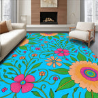 Vibrant Floral Vine Pattern Rug