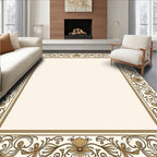 Ornate Floral Scrollwork Border Design Rug