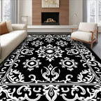 Intricate Floral Scroll Frame Pattern Rug