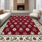 Ornate Floral Patterned Border Rug