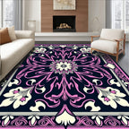 Art Nouveau Floral Pink Pattern Rug