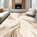 Neutral Swirl Abstract Pattern Rug