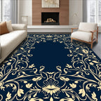Ornate Floral Scrollwork Textile Design Rug