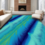 Blue Green Swirl Abstract Pattern Rug