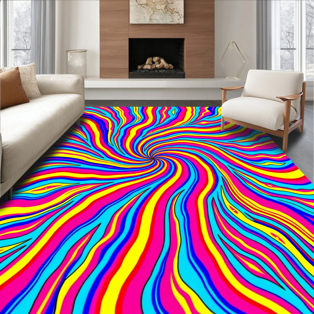 Vibrant Swirl Abstract Pattern Rug