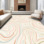 Pastel Swirls with Abstract Shapes Pattern Rug