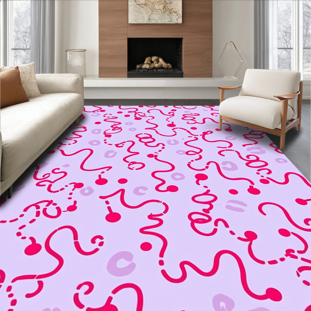 Curlicue Doodle Pattern Rug