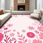 Pink Floral Border Design Rug