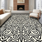 Black Swirls Classic Intricate Design Rug