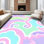 Pastel Swirls and Cloud Pattern Rug