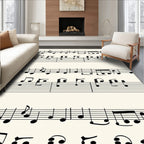 Musical Notes Patterned Design Rug